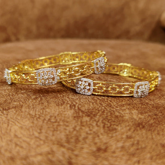 DIIOR INSPIRED CZ STUDDED GOLD PLATED BANGLES