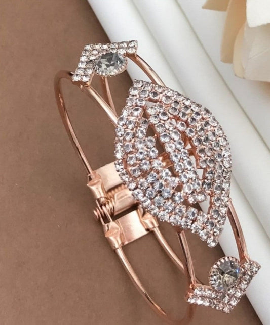 Jewelatoz Alloy Diamond Gold-Plated Bracelet | Free Size | Women - handcrafted bracelet for women | Jewelatoz