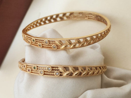 Jewelatoz Gold Plated Bangle Set AKG596