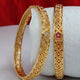 Jewelatoz Brass Cubic Zirconia Gold-Plated Bangle | Pack of 2 | Ethnic | Women