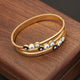 Jewelatoz Stainless Steel Cubic Zirconia Gold-Plated Kada | Size 2.4 | Women