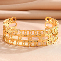 Jewelatoz Stainless Steel Cubic Zirconia Gold-Plated Kada | Size 2.4 | Magnetic Clasp 2