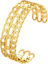 Jewelatoz Stainless Steel Cubic Zirconia Gold-Plated Kada | Size 2.4 | Magnetic Clasp 3