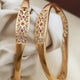 Jewelatoz Brass CZ Diamond Gold-Plated Bangle Set | Pack of 2 | Floral Design | Ethnic