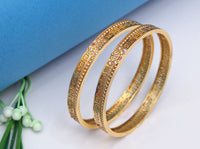 Jewelatoz Brass Cubic Zirconia Gold-Plated Bangle | Pack of 2 | Ethnic | Women 2