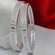 Jewelatoz Metal Brass Cubic Zirconia Diamond Silver Coated Bangle Set