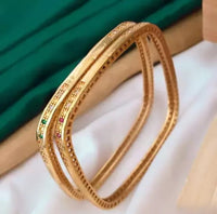 Jewelatoz Brass Cubic Zirconia Gold-Plated Bracelet | 48 Diamonds | Pack of 2 | Women 2