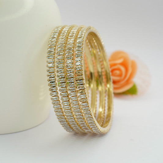 Jewelatoz Alloy Diamond Gold-Plated Bangle | Pack of 2 | Party & Wedding | Women