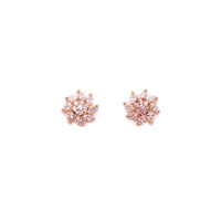 Diamond Look Flower Shaped Gold Look Studs 2