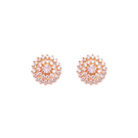 Solitaire Look Cubic Zirconia Studded Medium Size Studs 4