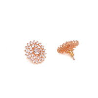 Solitaire Look Cubic Zirconia Studded Medium Size Studs 5
