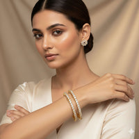 Eternal Spark CZ Openable Diamond Look Gold Bangle 2