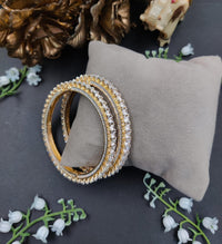 Eternal Spark CZ Openable Diamond Look Gold Bangle 7