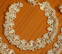 Zircon Studded Silver Plated Anklets 1