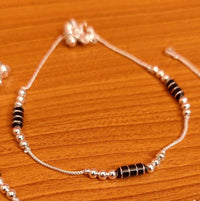 Black Meenakari Silver Plated Anklets 1