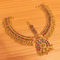 Ruby & Emerald Temple Look Bridal Mathapatti 2