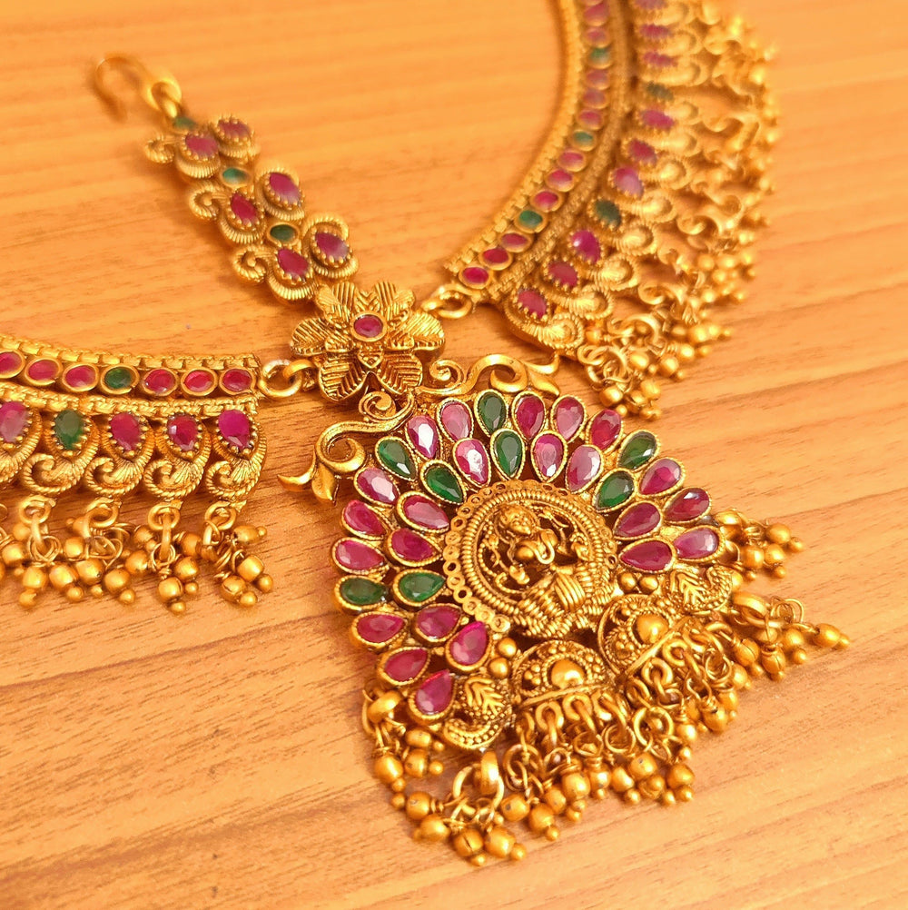 Ruby & Emerald Temple Look Bridal Mathapatti