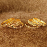 ANTIQUE GOLD PLATED MULTICOLOUR SET OF 6 BANGLES 4