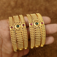 ANTIQUE GOLD PLATED MULTICOLOUR SET OF 6 BANGLES 2