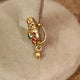 ANTIQUE GOLD PLATED PEACOCK KEMP STONE NOSE PIN