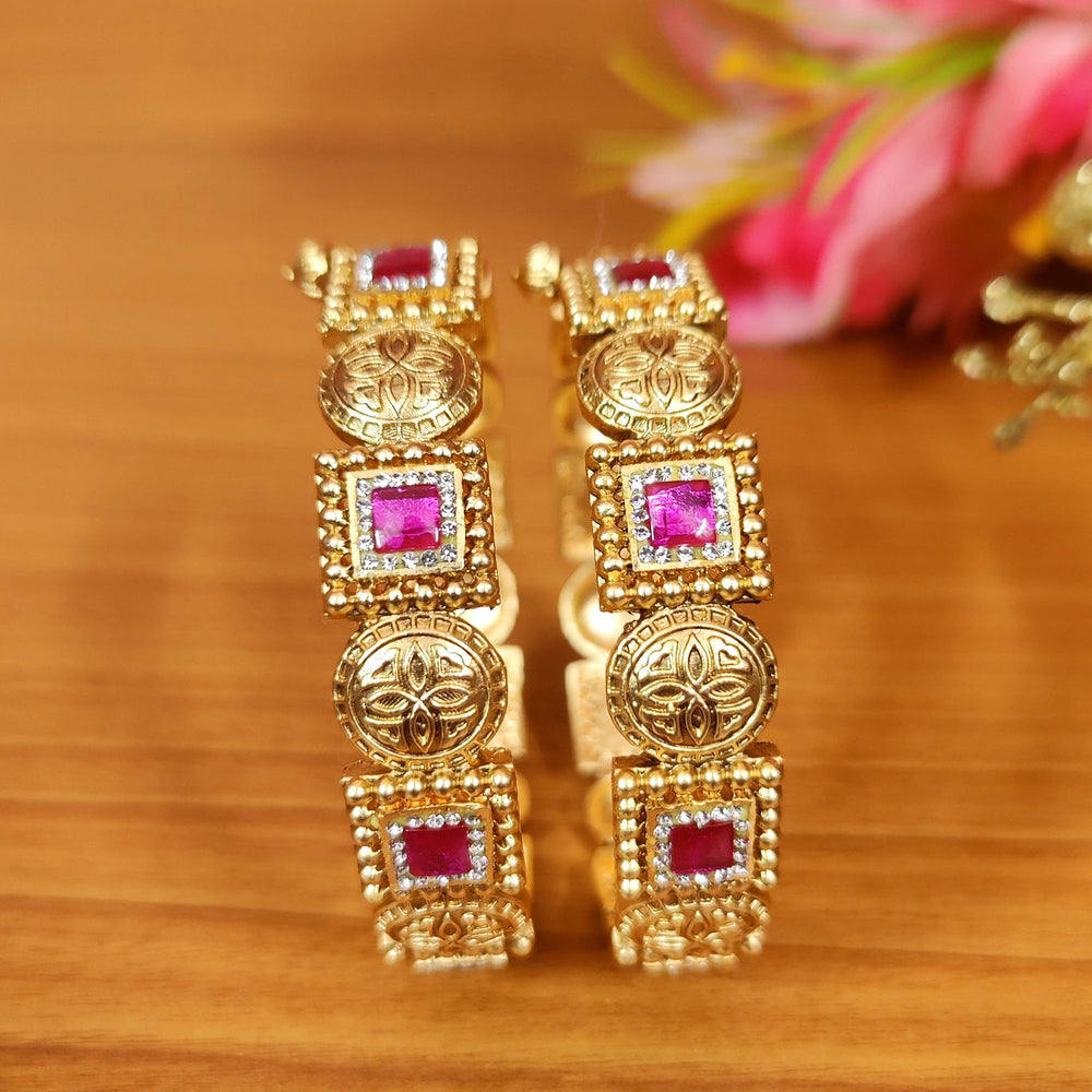 ANTIQUE GOLD PLATED WEDDING OPENABLE BANGLES