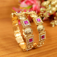 ANTIQUE GOLD PLATED WEDDING OPENABLE BANGLES 2