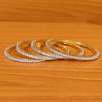Diamond Look 3Mm Single Line Solitaire Bangles 3