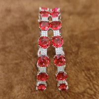 CARTIERR INSPIRED BURMESE RUBY SILVER PLATED BANGLES 6