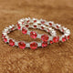 CARTIERR INSPIRED BURMESE RUBY SILVER PLATED BANGLES