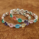 CARTIERR INSPIRED MULTICOLOUR SILVER PLATED BANGLES
