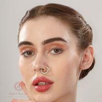 Diamond Look Cubic Zirconia Studded Pressable Nose Ring 3