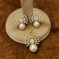 Celestial Pearl Spark CZ Pendant Set 4