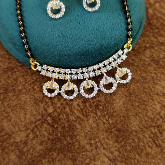 DIAMOND PATTERN AD GOLD PLATED MANGALSUTRA