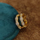 DIAMOND PATTERN CZ STUDDED GOLD PLATED TOE RINGS