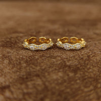 DIAMOND PATTERN CZ STUDDED GOLD PLATED TOE RINGS 3