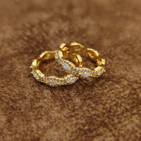DIAMOND PATTERN CZ STUDDED GOLD PLATED TOE RINGS 2