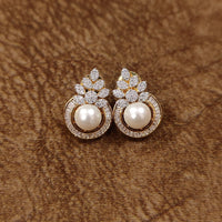 DIAMOND & PEARL GOLD PLATED PENDANT SET 1