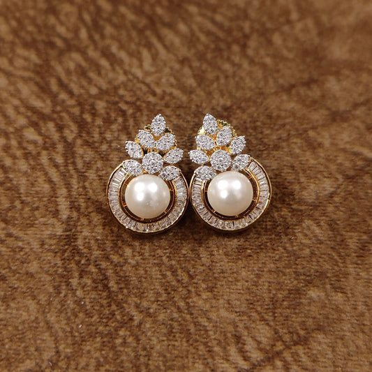 DIAMOND & PEARL GOLD PLATED PENDANT SET