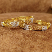 DIIOR INSPIRED CZ STUDDED GOLD PLATED BANGLES 2