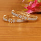 Diamond & Gold Pattern Cubic Zirconia Gold plated Bangles