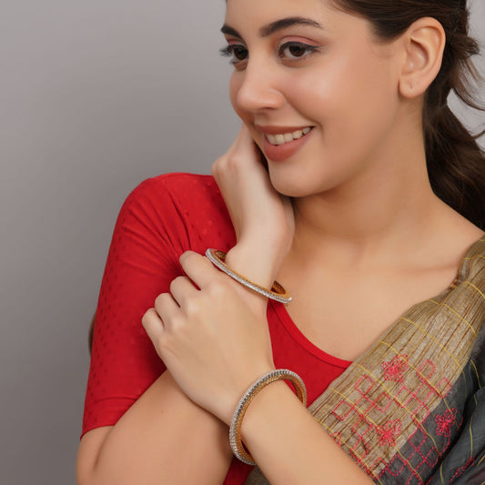 EMBELLISHED DIAMOND LOOK SINGLE LINE BANGLES