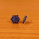 Blue Sapphire Colour Cubic Zirconia Studded Gold Plated Studs