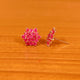 Ruby Colour Cubic Zirconia Studded Gold Plated Studs