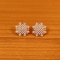 White Cubic Zircon with Gold Plated Studs- Diamond Look 2