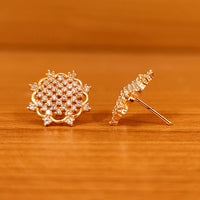 White Cubic Zircon with Gold Plated Studs- Diamond Look 1