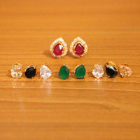 Pear Shaped Diamond Look Changeable Earrings 1