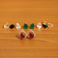 Pear Shaped Diamond Look Changeable Earrings 2
