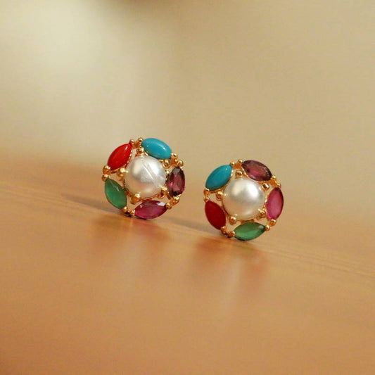 Multicolor Pearl Studs for Women