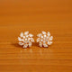 Diamond Look Flower Shaped Gold Look Studs
