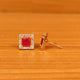 Ruby Look Square Shaped Cubic Zirconia Studs
